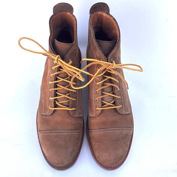 Allen Edmonds Men’s Park City Cap Toe Tan Nubuck Suede Lace Up Boots 11 Camel - Picture 4 of 12